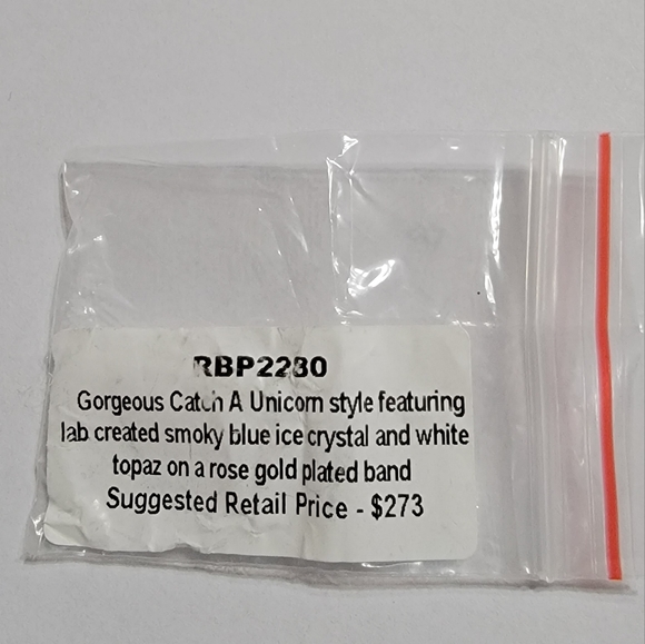 Beautiful blue crystal and white topaz ring - Picture 3 of 3